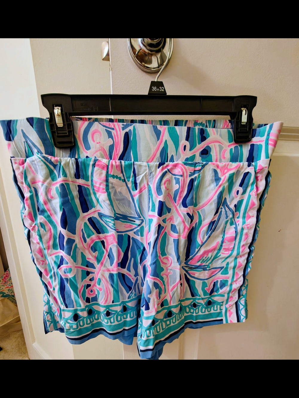 Lilly Pulitzer Pink, Blue & Teal Tropical Print Elastic-Waist Shorts